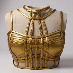 Gold Strappy Women's Top